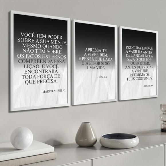 Quadros Decorativos Frases Filosofia Estoicismo Com Moldura