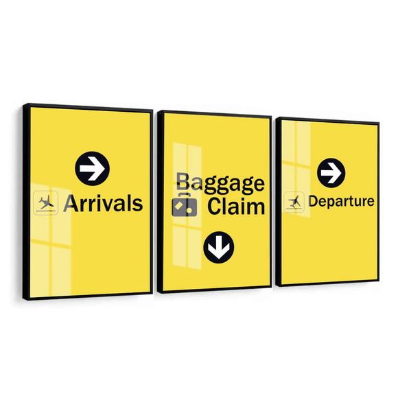 Quadros Decorativos Frases Aeroporto Avião Moldura e Vidro