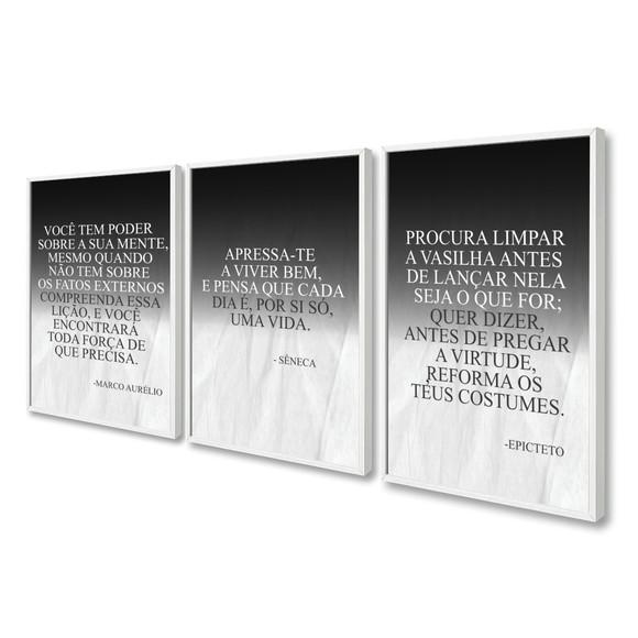 Quadros Decorativos Frases Filosofia Estoicismo Com Moldura