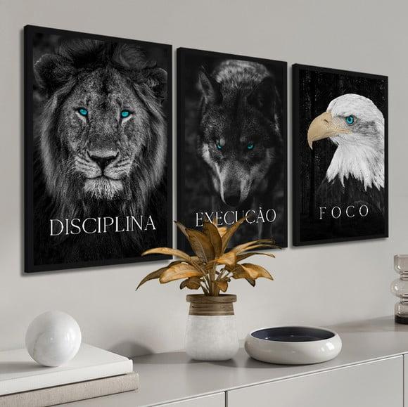 Quadros Decorativos Frases Motivação Escritório com Moldura