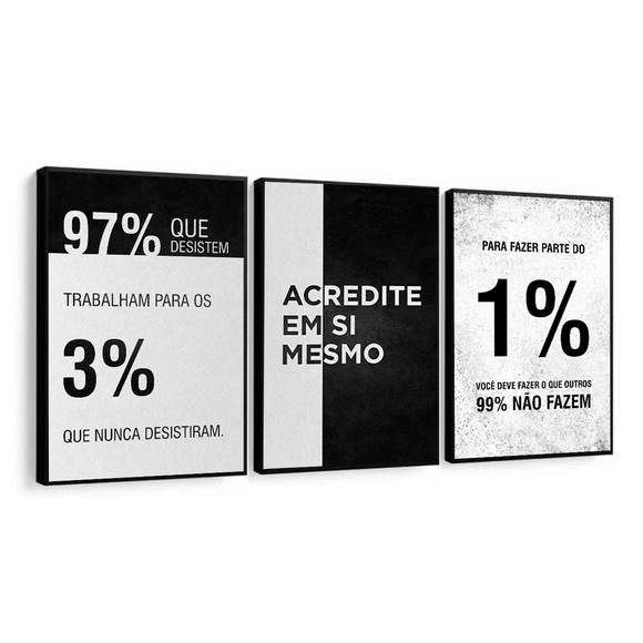 Quadros Decorativos Frases Motivacional Escritório Moldura