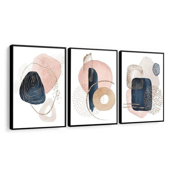 Quadros Decorativos Geométrico Moderno Formas com Moldura