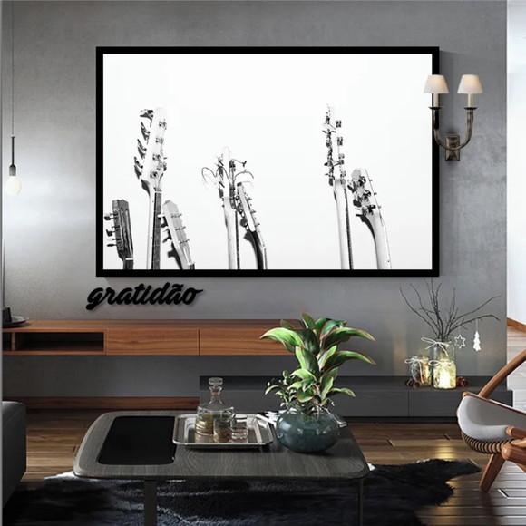 Quadros Decorativos Guitarra Instrumentos Musica Com Moldura