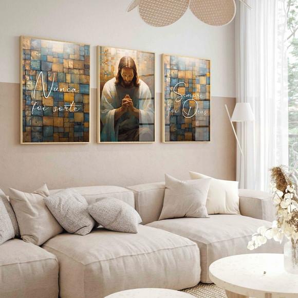 Quadros Decorativos Jesus Cristo Frase Moderno Moldura Vidro