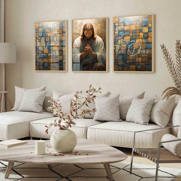 Quadros Decorativos Jesus Cristo Frase Moderno Moldura Vidro