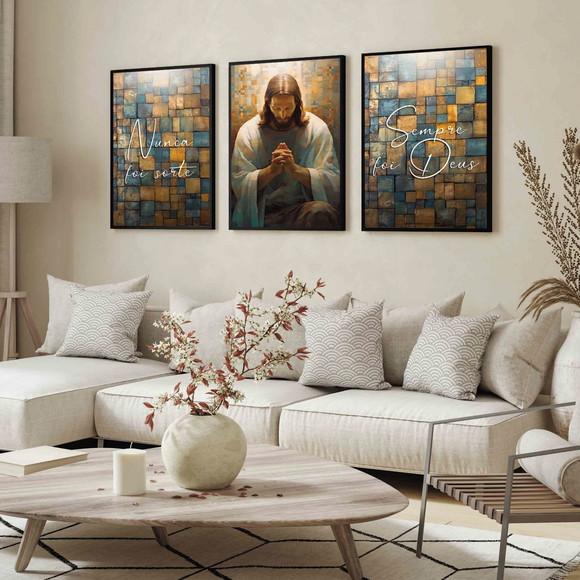 Quadros Decorativos Jesus Cristo Frase Motivacional Moldura