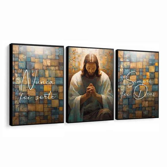 Quadros Decorativos Jesus Cristo Frase Motivacional Moldura