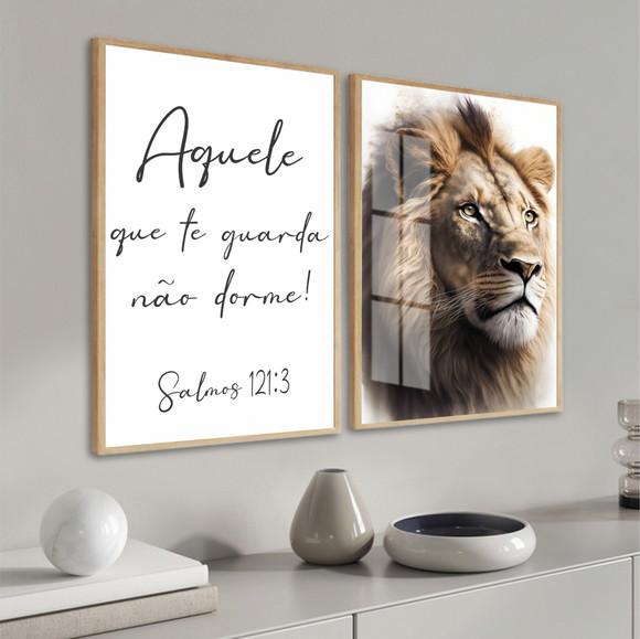 Quadros Decorativos Leão Aquele Que Te Guarda Não Dorme