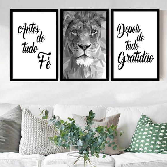 Quadros Decorativos Leão Da Tribo De Judá Moderno Molduras