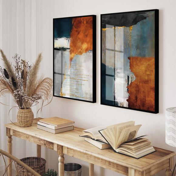 Quadros Decorativos Modernos Abstrato Com Moldura E Vidro