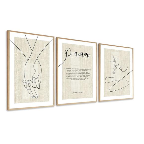 Quadros Decorativos Modernos Bege Quarto Casal com Vidro
