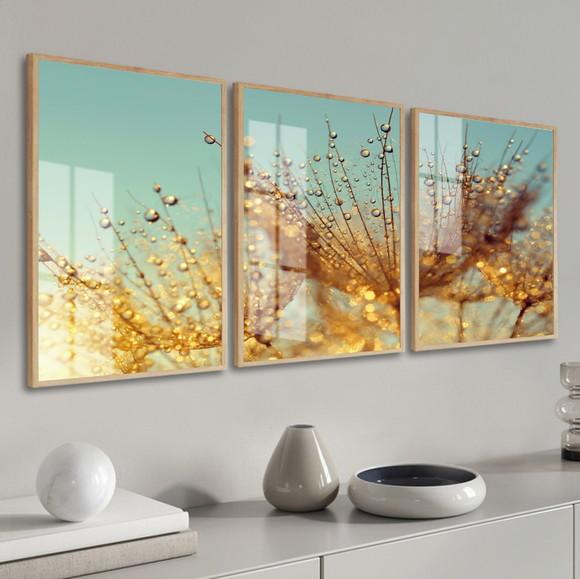 Quadros Decorativos Modernos Dente de Leão Moldura e Vidro