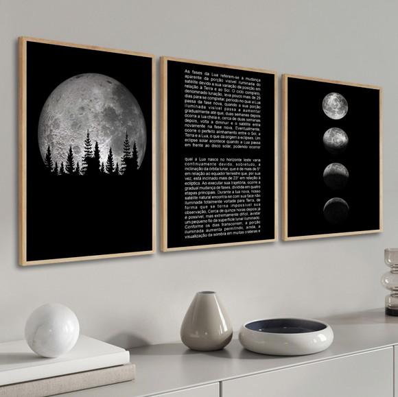 Quadros Decorativos Modernos Fases Da Lua Frase Com Moldura