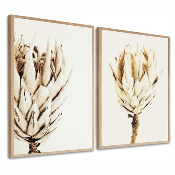 Quadros Decorativos Modernos Flores Tons Claros Com Moldura