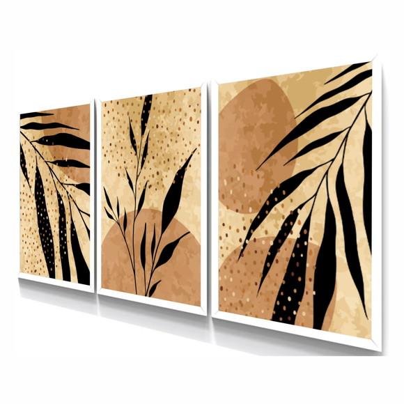 Quadros Decorativos Modernos Folhagem Para Sala Com Moldura