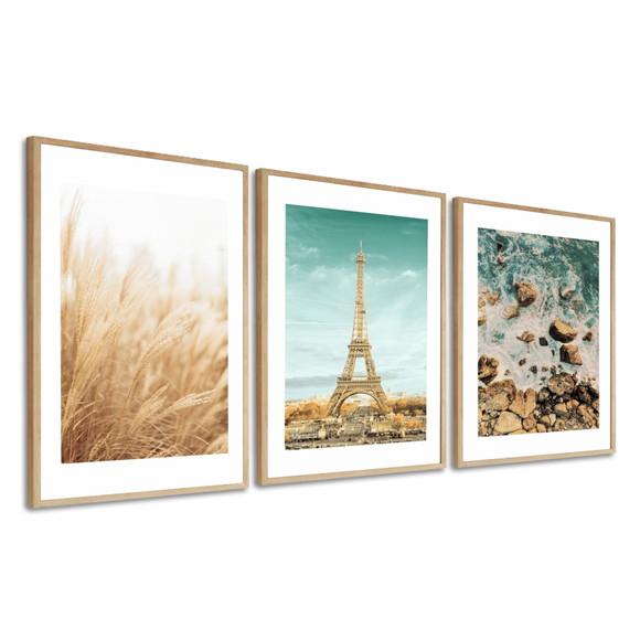 Quadros Decorativos Modernos Folhagem Praia Paris Moldura