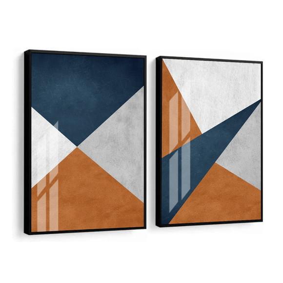 Quadros Decorativos Modernos Geométrico com Moldura e Vidro