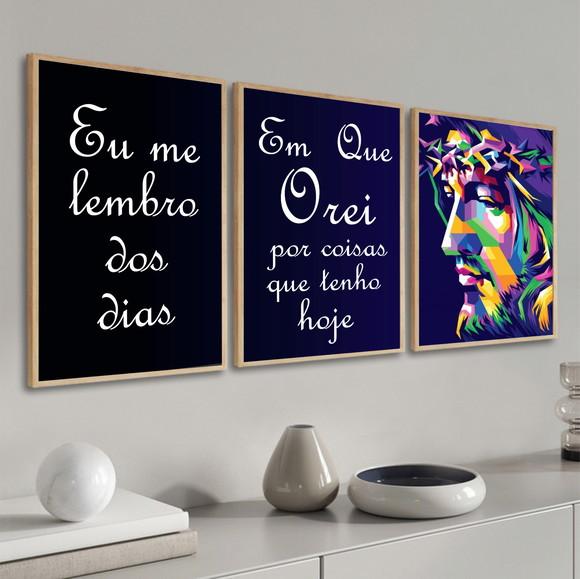Quadros Decorativos Modernos Jesus de Nazaré Oração Moldura