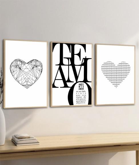 Quadros Decorativos Modernos Quarto de Casal Frases Vidro
