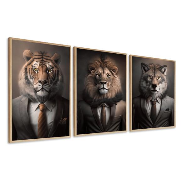 Quadros Decorativos Motivacional Animais Escritório Moldu
