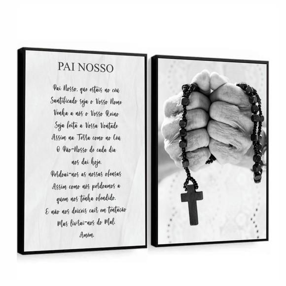 Quadros Decorativos Pai Nosso Oração Salmos Jesus Moldura