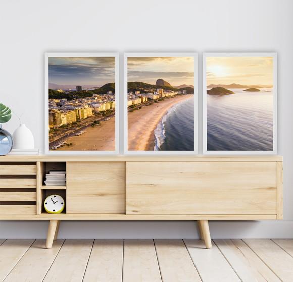 Quadros Decorativos Paisagem Praia Rio De Janeiro Moldura