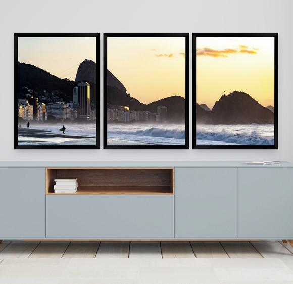 Quadros Decorativos Paisagem Rio de Janeiro Praia Moldura