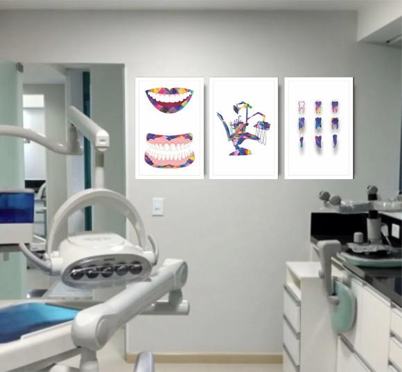 Quadros Decorativos Para Consultório Odontologia Com Moldura