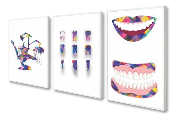 Quadros Decorativos Para Consultório Odontologia Com Moldura