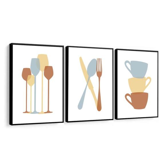 Quadros Decorativos para Cozinha Moderno Talheres Moldura