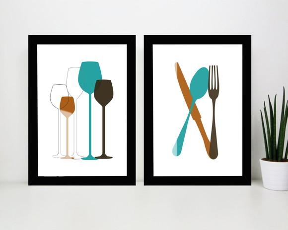 Quadros Decorativos Para Cozinha Modernos Moldura e Vidro