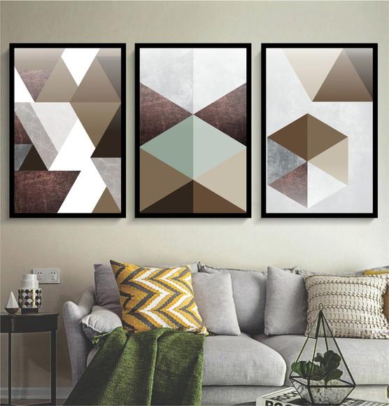 Quadros Decorativos Para Sala Abstrato Terracota Quarto Hall