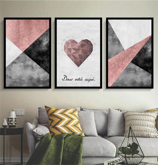 Quadros Decorativos Para Sala Modernos Rosa Quarto Casa Hall