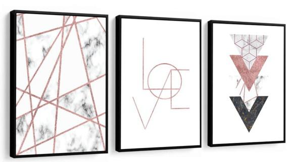 Quadros Decorativos Para Sala Quarto De Casal Love Moldura