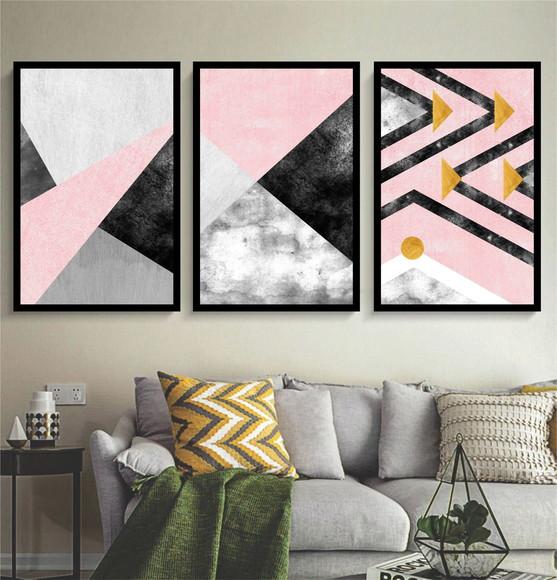 Quadros Decorativos Para Sala Modernos Rosê Quarto Casa Hall