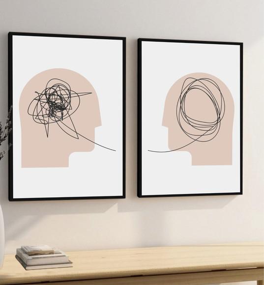 Quadros Decorativos Psicologia Consultório Moderno Moldura