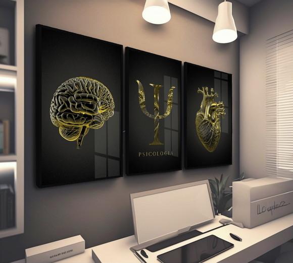 Quadros Decorativos Psicologia Consultório Moldura e Vidro