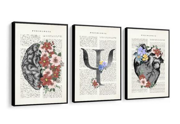 Quadros Decorativos Psicologia Medicina Consultório Moldura