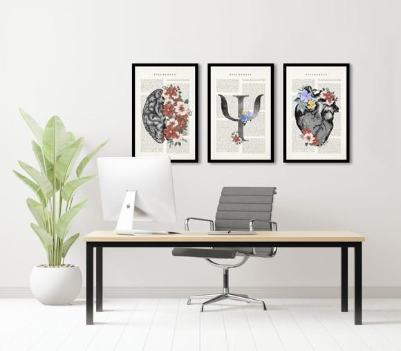 Quadros Decorativos Psicologia Medicina Consultório Moldura