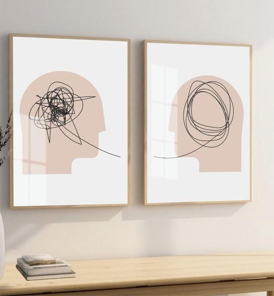 Quadros Decorativos Psicologia Moderno com Moldura e Vidro