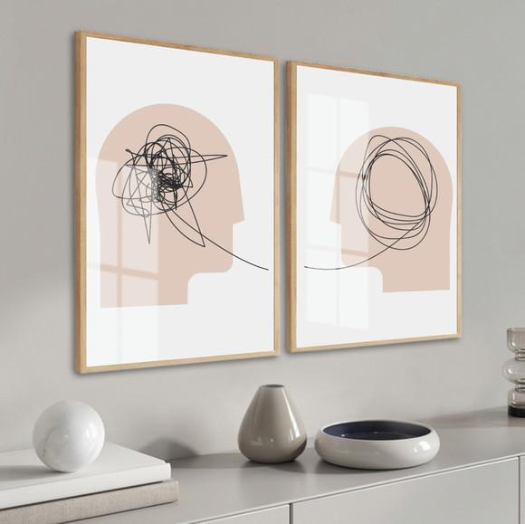 Quadros Decorativos Psicologia Moderno com Moldura e Vidro