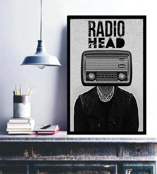 Quadros Decorativos Radio Head Bandas Rock Musica Moldura