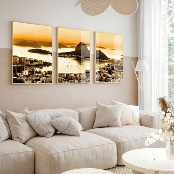 Quadros Decorativos Rio de Janeiro Cidade Paisagem com Vidro
