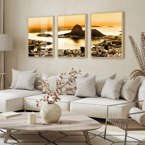 Quadros Decorativos Rio de Janeiro Cidade Paisagem com Vidro