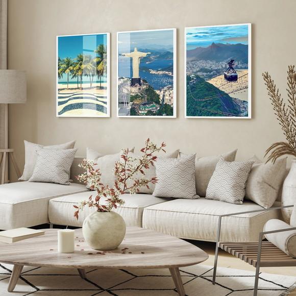 Quadros Decorativos Rio de Janeiro Cristo Redentor com Vidro