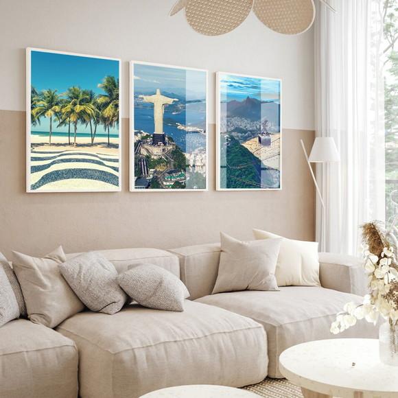 Quadros Decorativos Rio de Janeiro Cristo Redentor com Vidro