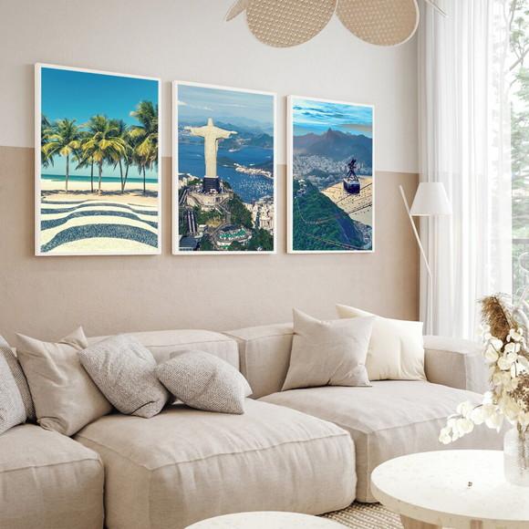 Quadros Decorativos Rio de Janeiro Cristo Redentor Moldura