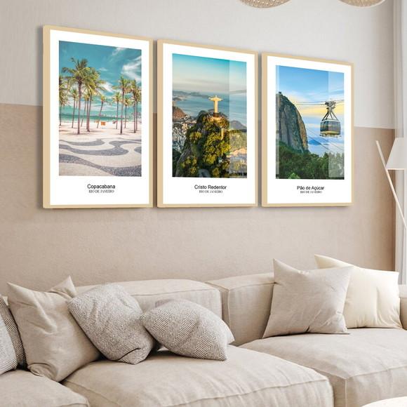 Quadros Decorativos Rio de Janeiro Paisagem Moldura e Vidro