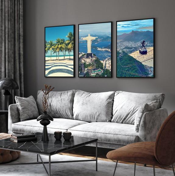 Quadros Decorativos Rio de Janeiro Cristo Redentor Moldura