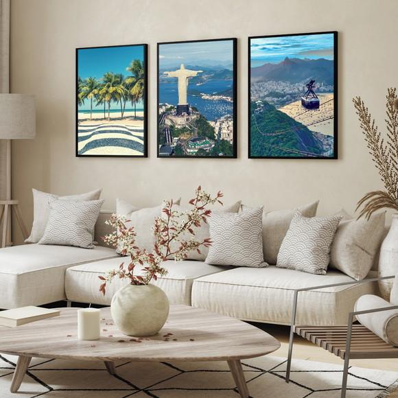 Quadros Decorativos Rio de Janeiro Cristo Redentor Moldura
